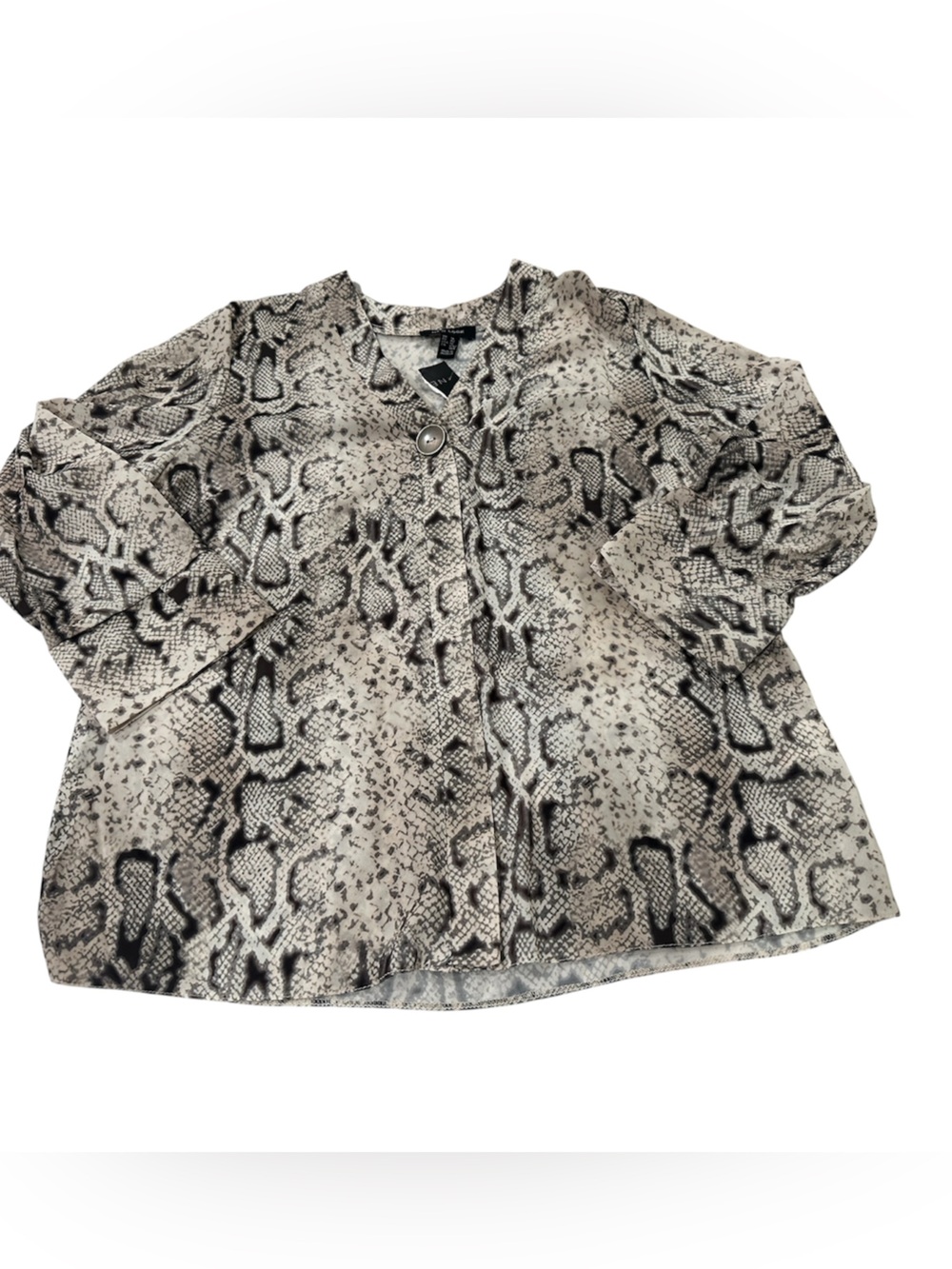 NWT New Look Gray Black Snake Skin Blouse Size 10